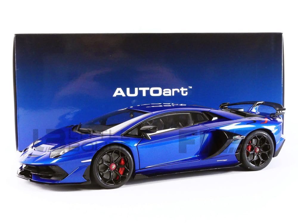 AUTOart 1/18 Scale Lamborghini Aventador SVJ Metallic Blue Finished Product 79174
