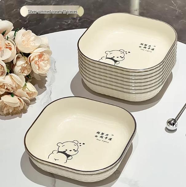Thickened Bone China Snack & Fruit Plate Set - Food Grade Small Dish for Dining Tables