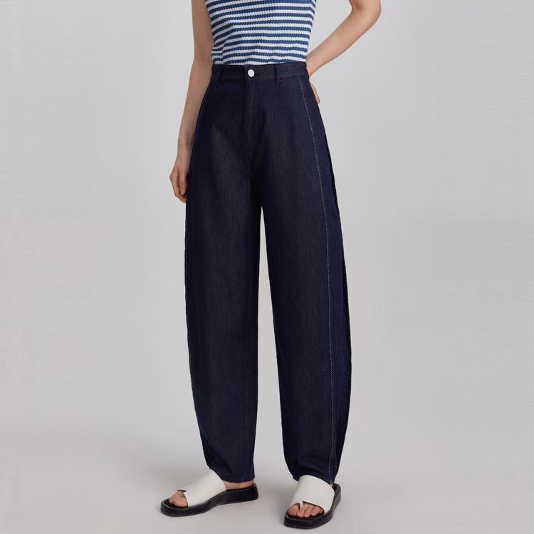 Elle Straight Leg High Waist Loose Wide Leg Jeans Women jeans Denim-Blue EQ47678