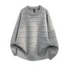 Men Autumn Winter Striped Knit Sweater Men Casual Long Sleeve Knitted Pullover Male Soild Color Knitwear Sweaters