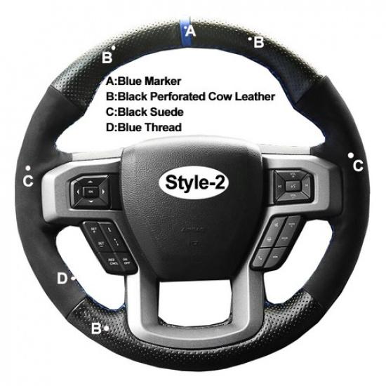 DIY Car Steering Wheel Cover For Ford F-150 2015 2016 2017 King Ranch Lariat