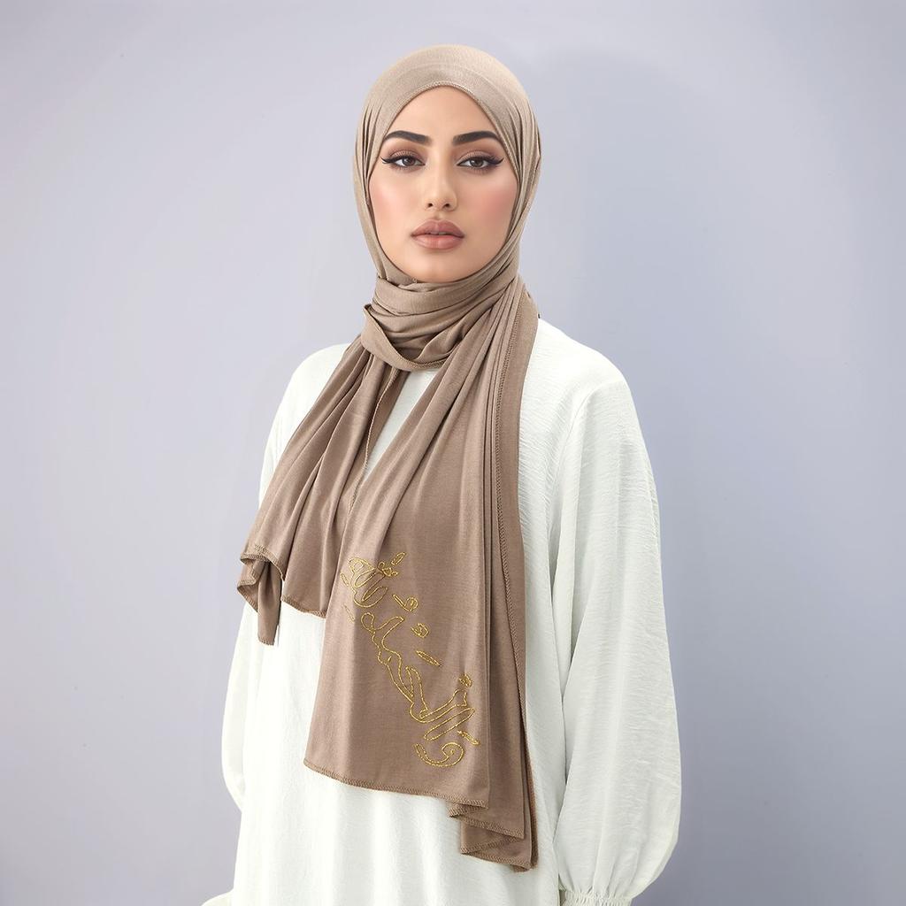 Fashion Jersey Instant Hijab Cotton Shawl Lucky Printed Muslim Solid Color Headwrap Islamic Headscarf Scarf Turban Tube 170*60Cm
