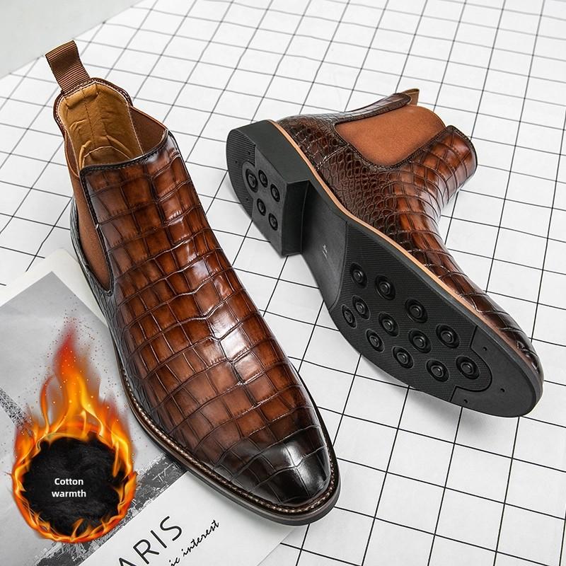 Size 38-45 Retro Men Chelsea Boots Men Luxury Comfortable Leather Boots European Style Gentleman Social Boots Men