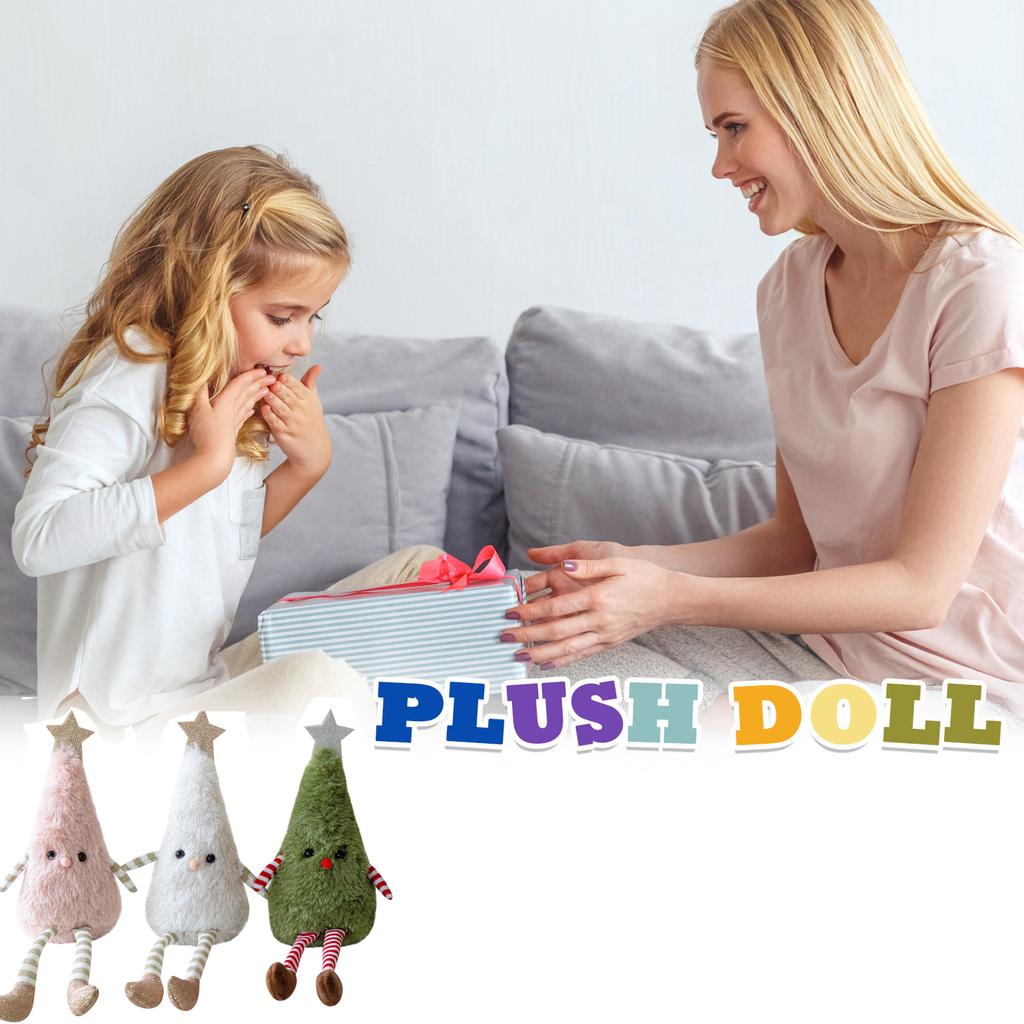 Cute Christmas Tree Figurine Ornament- Green Fabric Holiday Decor For Home Living Room Perfect For Xmas New Year Winter Parties