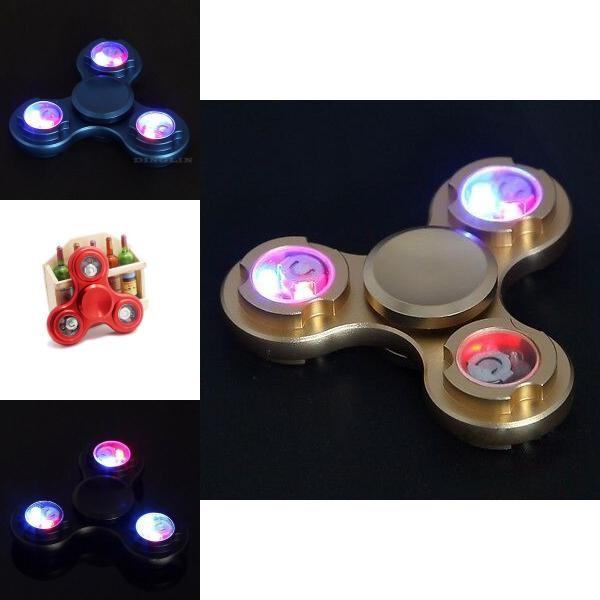Timeless Design Led Light-up Flashing Fidget Tri-spinner For Anxiety And Stress Relief