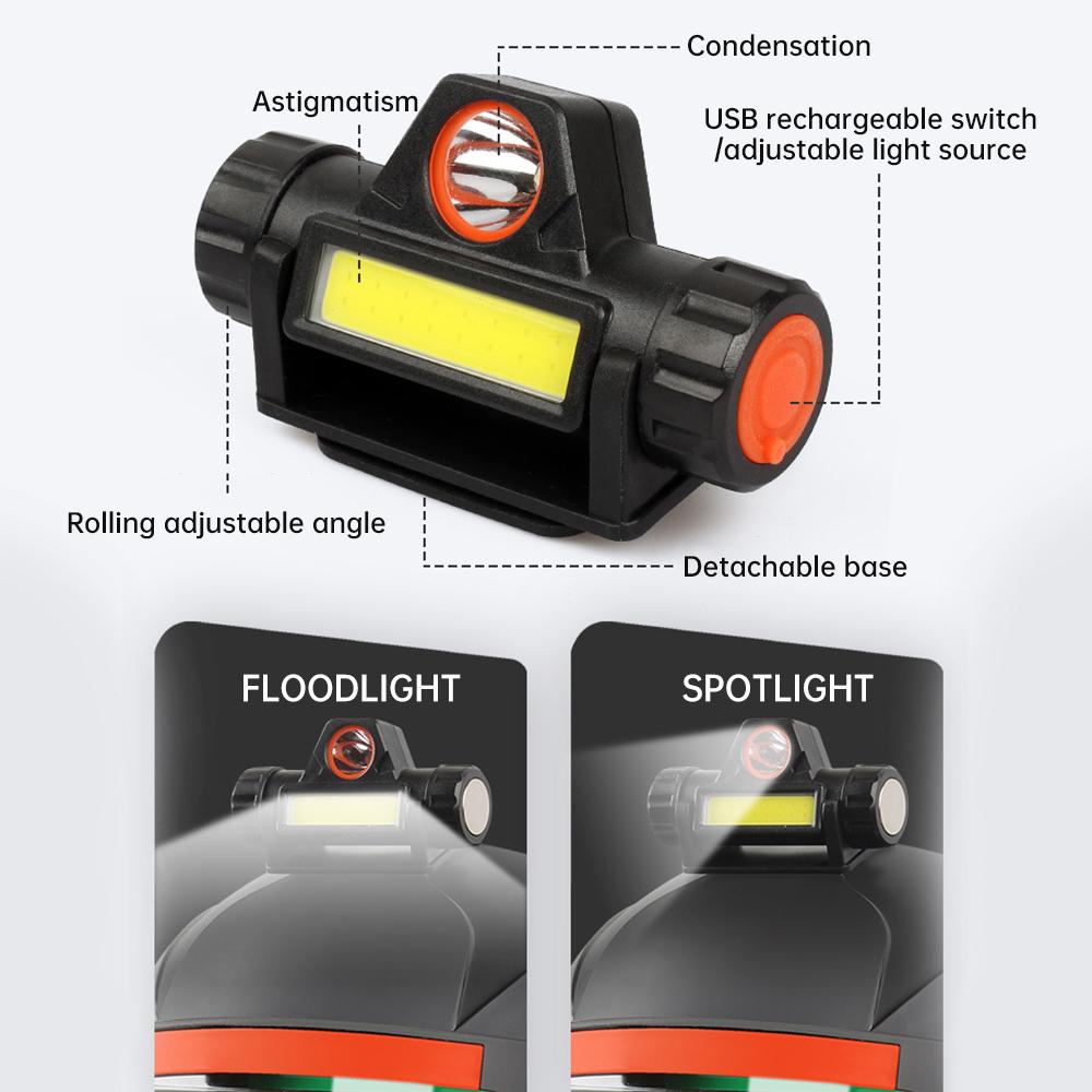 Wiederaufladbare COB LED USB Stirnlampe Stark Magnetisch Leistungsstarke Scheinwerfer Super Hell Wasserdicht Stirnlampe Für Outdoor Angeln