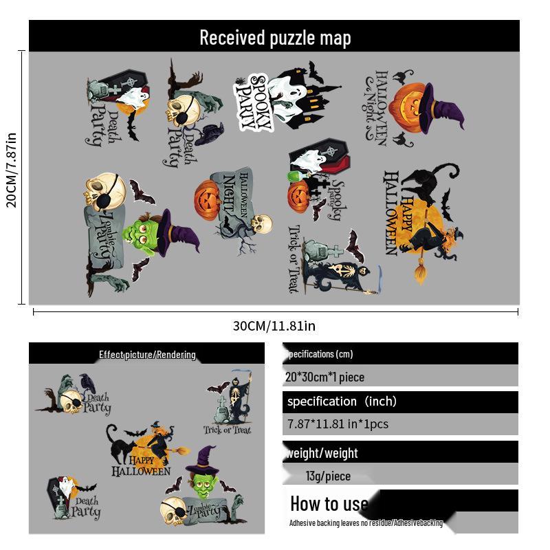 2025 Halloween Pumpkin & Witch Static Cling Wall & Window Stickers