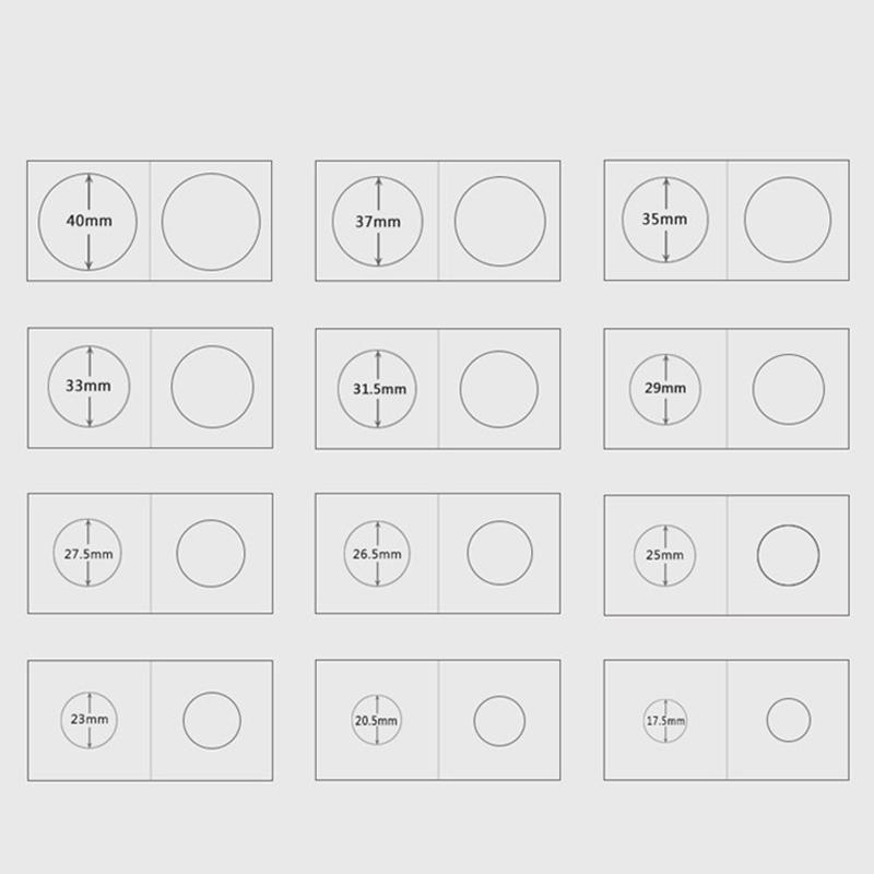 12 Specifications Coin Holders Stamp Holder Cover Coin Supplies Storage Square Cardboard Case Coin Album Collection Clip Flip