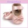 Adorables Chaussons de Lit pour Petite Fille avec Semelle Souple en Cuir PU et Joli Design à Nœud Papillon