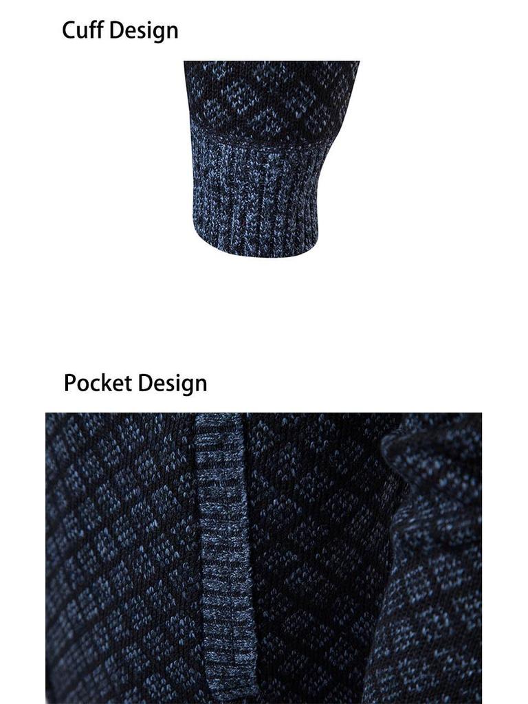 Xiyin Exklusiver Herren-Strickcardigan mit Stehkragen - Trendige Herbst/Winter Koreanischer Stil Pulloverjacke