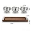 Wooden Tray, Snack, Nut Platter, Mirror Stainless Steel Bowl, Pudding Bowl, Fruit Plate, Seasoning Bowl, Tableware, Kitchenware