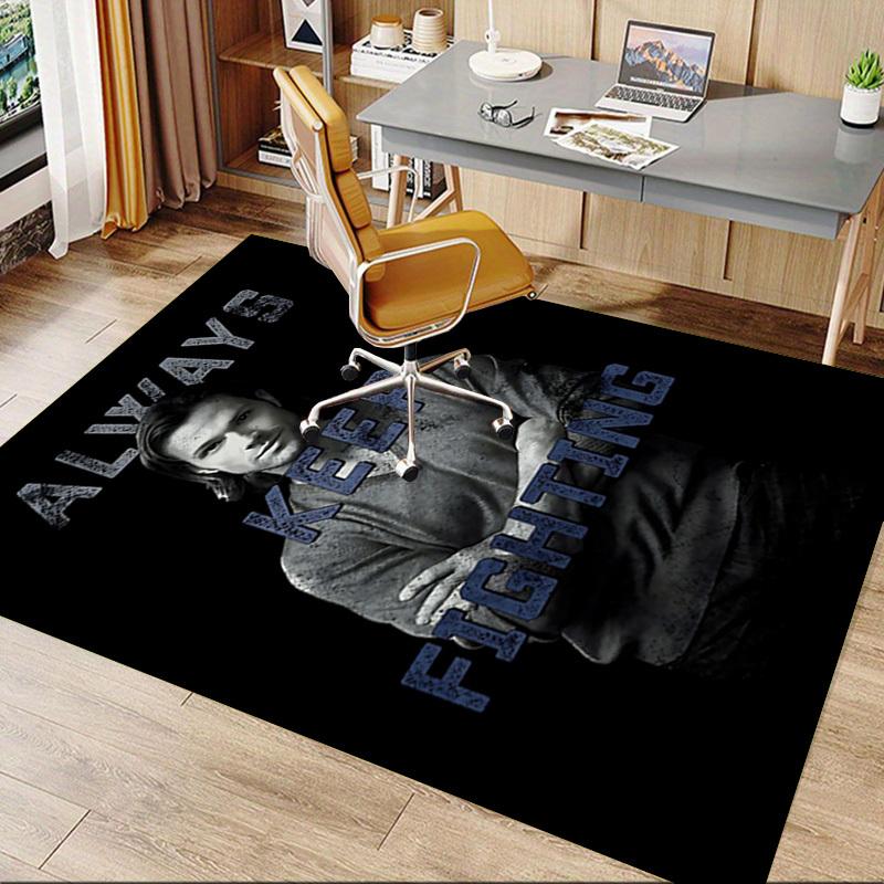 1pc ALWAYS KEEP FIGHTING Home Office, Durable Polyester Floor Mat with Easy, Office Decor, Urban Style, Nonslip Backing, Highquality Fabric