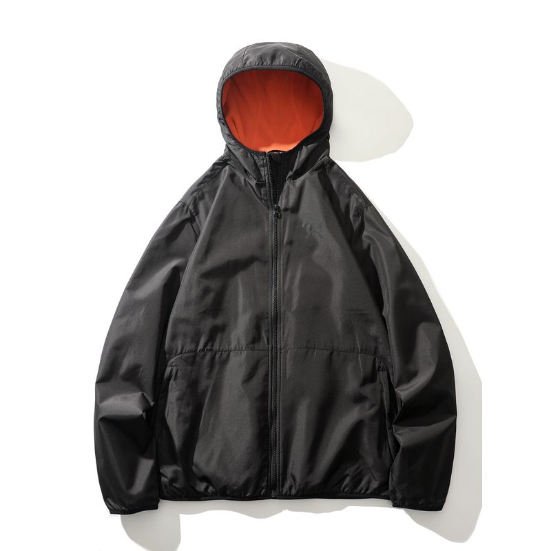 Windproof and Waterproof Sports Jacket for Men, Winter Fleece-Lined Warm Windbreaker, Foreign Trade Men s Clothing, Color-Blocking Hooded Jacket Black XL