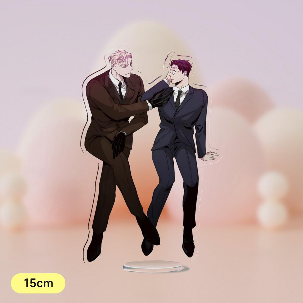 Korean Anime Champagne and Roses Acrylic Stand Cartoon Figures Zheng Yiyuan Standing Desktop Collection For Students Prize 15CM