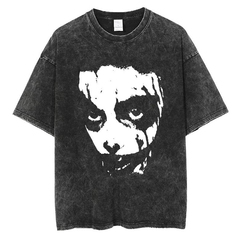 Rapper Playboi Carti Álbum Musical Die Lit Camiseta Lavada Hombres Mujeres Hip Hop Camisetas Populares Moda Camisetas Góticas Algodón Streetwear