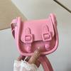 Candy Color Mini Saddle Bag PU Leather Lipstick Bag Fashion Small Square Bag  Daily