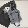 Denim Tote Bag Women Shoulder Bag Vintage Handbag