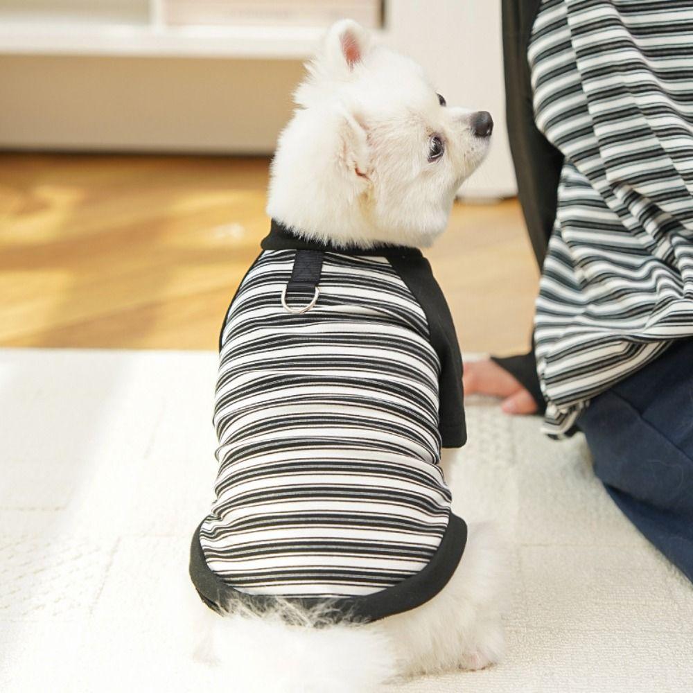 Comfortable Dog Hoodies Soft Dog Base Coat Fashion Striped Pet Clothes  Autumn and Winter