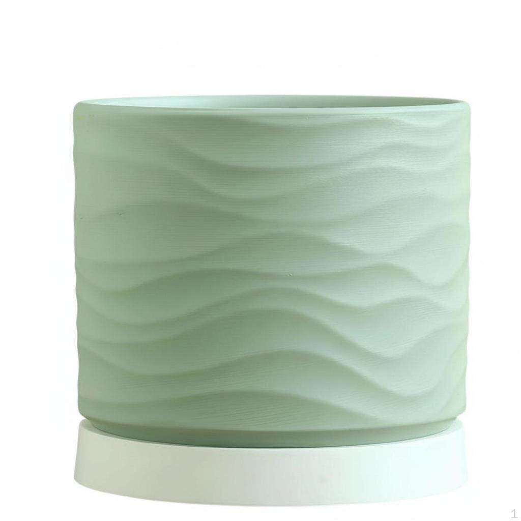 Ceramic Flower Pot with Tray, Modern Minimalist Design, Ins Inspired, Desktop Planter for Home