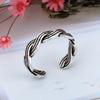 Korean Version Korean Thai Ring Retro Woven Women's Support Opening Stone Brick Pattern Ring Jewelry