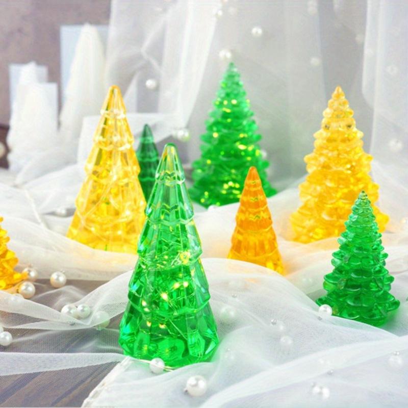 2pcs/set Epoxy Mold Christmas Tree Hand-made Mold Small Night Light Table Creative Mirror Silicone Mold