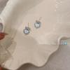 ins Korean version cute versatile design sense zircon bow stud earrings light luxury high temperament gentle love earrings