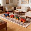 1/12 Miniature Wood Train Toy with Vibrancy Color Carriages and Metal Hooks for Doll House Scene Display Enhancement