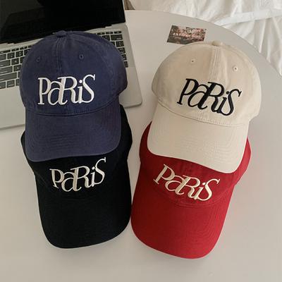 Neue Amerikanische Retro Baseballkappe für Damen im Sommer Großer Kopf und Breite Krempe Zeigt Klein Einfache Buchstaben Bestickte Baseballkappe