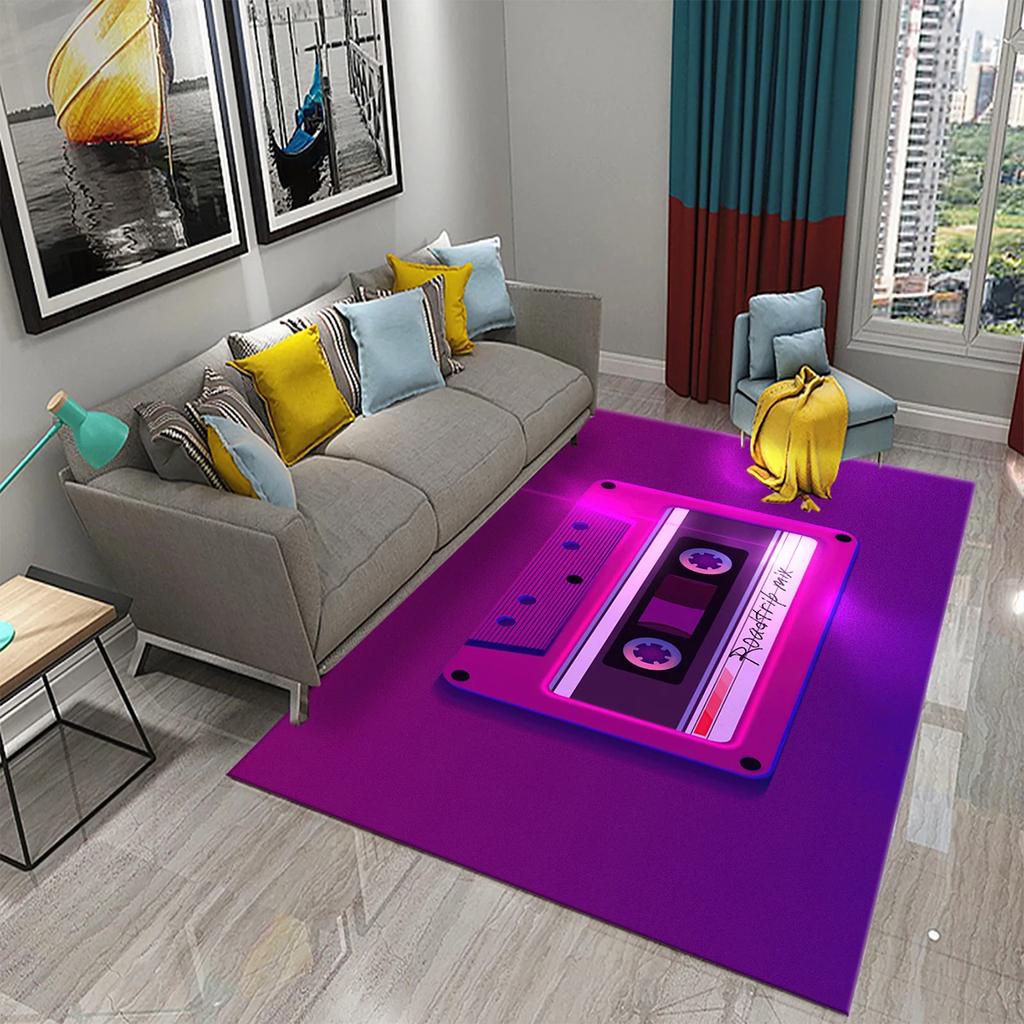 Purple Carpet Modern Art Rug Printed Rectangle Area Rugs for Adult Yoga Mats Living Room Bedroom Flat Mat Decorative Door Mat