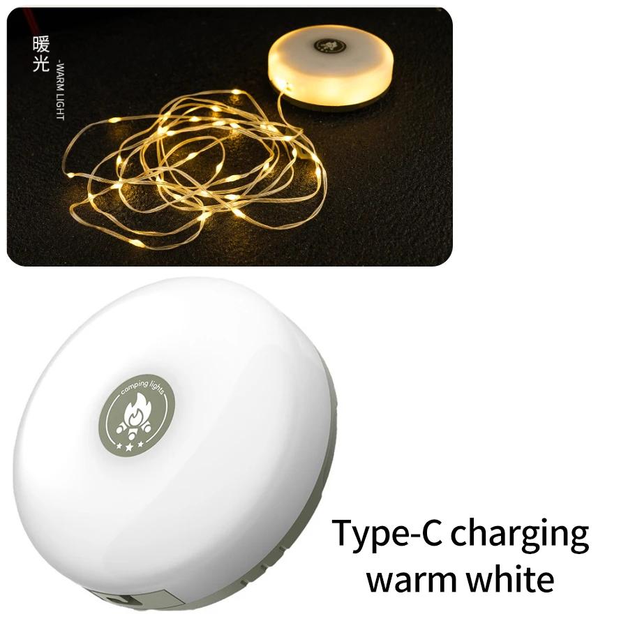 

Кемпинговая лампа Катушка Гирлянды 10м Портативные фонари Перезаряжаемый XTE LED Фонарик Ночник Для Сада Палатки Комнатного декора rechargeable warm