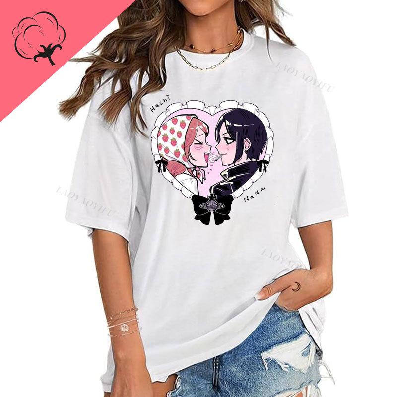 Ropa De Mujer Anime Shirt NANA Anime Print Unisexga Hachi Osaki Ai Yazawa 2000s Clothes Y2k Kawayi Cute Popular Unisex Tops