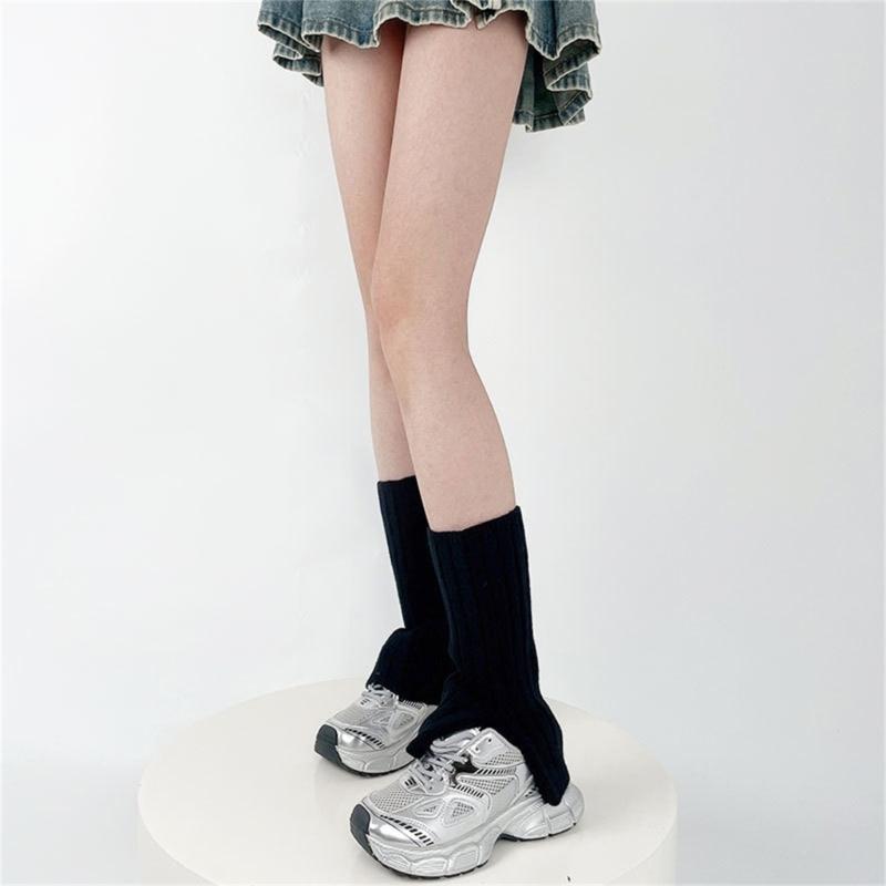 Ribbed Knitted Long Socks Knit Leg Warmers for Girl Women High Elastic Stockings Winter Loose Socks Stylish Accessories