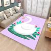 3D Printing Cute Swan Large Area Carpet for Living Room Cartoon Children's Bedroom Sofa Doormat Kitchen Floor Rug Anti-slip Mat