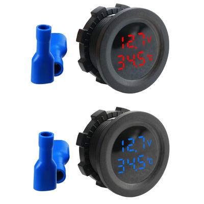 Doppelte Runde Anzeige Temperatur Voltmeter Digitale Spannungsmessung Modifiziertes Automobil Spannungsprüfanzeige Messgerät