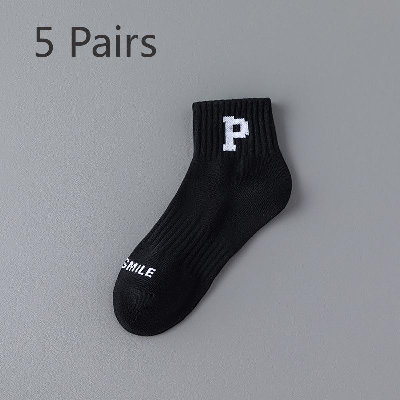5 Paia di Calzini Sportivi Estivi da Uomo in Cotone Sottile Assorbi Sudore e Deodoranti