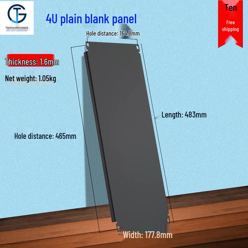 19-inch Black Rack Mount Blank Panel with White Back - Available In 1U, 2U, 3U, 4U, and 6U Sizes.