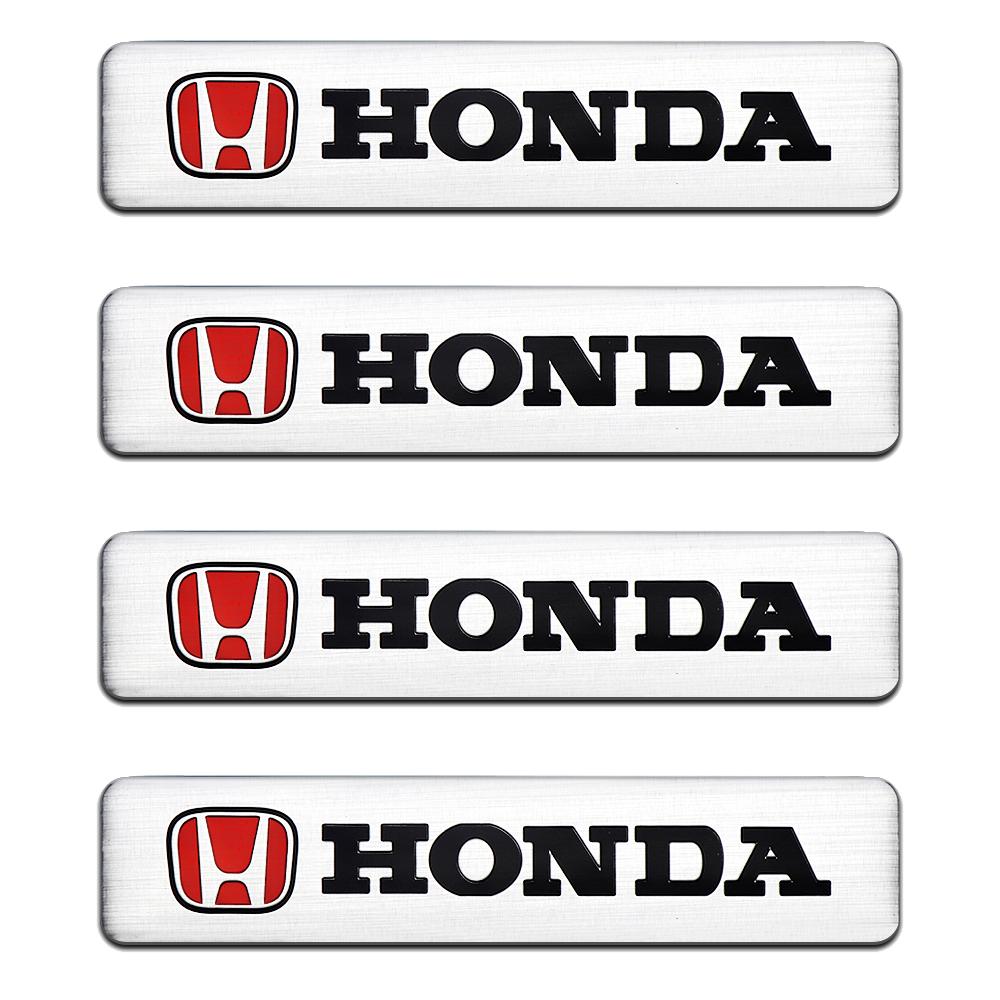 QLN2 1pc/4pcs 3D Aluminum Car Logo Emblem Auto Body Trunk Motorcycle Deccor Stickers For Honda CIVIC CRV HRV VTi Accord Vezel Pilot