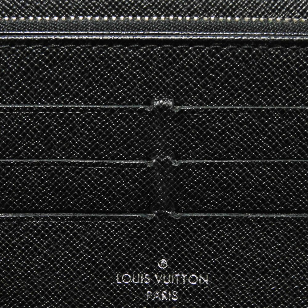 Used 12564 Zippy Organizer N63077 7940 Old Model Logo Black Gray Zip Around Damier Graphite Noir Men's from Japan
