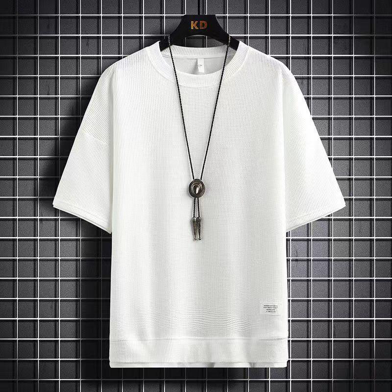 Men's Summer Sportswear: Waffle Short Sleeve T-Shirt + Shorts 2-Piece Set