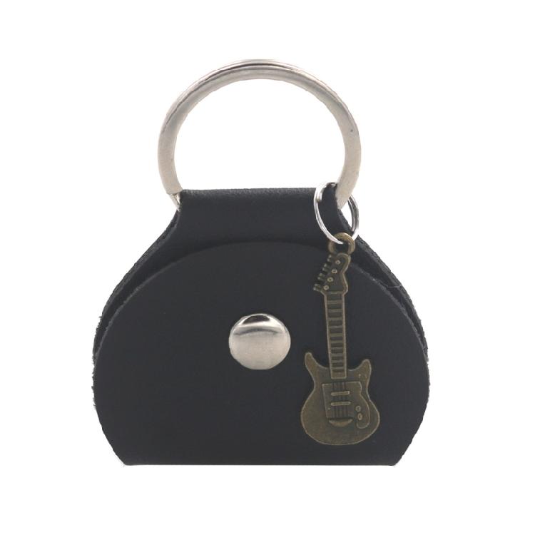 PU Leather Guitar Pick Holder Keychain Pick Cover Pouches Portable Plectrums Bag
