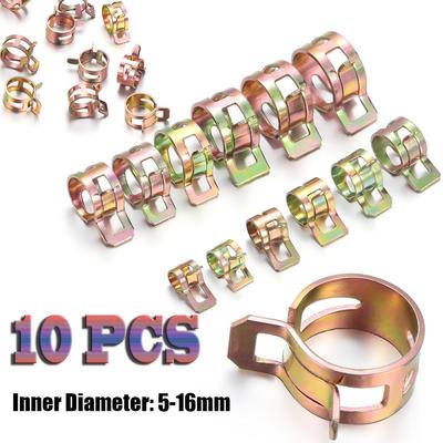 10Pcs Hot Galvanized 5-16mm  Fuel Oil Line Water Hose Pipe Spring Clips Tube Clamp Fastener