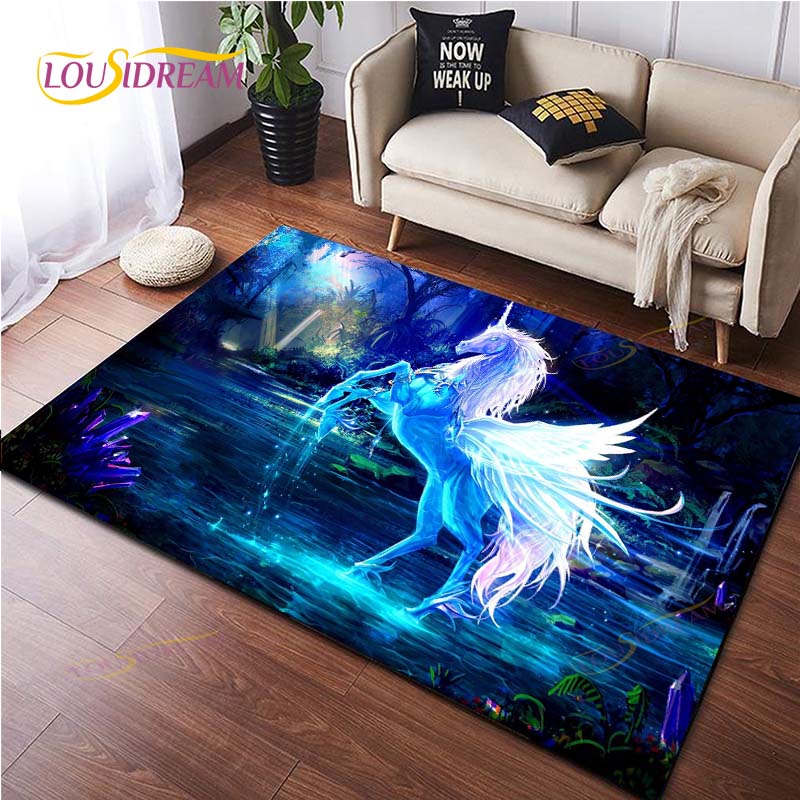 Cartoon Cute Unicorn Home Decor Bathroom  Soft Rugs Carpets for Living Room Rug for Kitchen on The Floor Mat Bedroom Mat