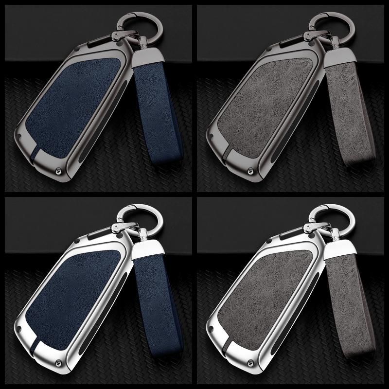 Leather Zinc Alloy Car Key Cover Case Shell for VW Golf 8 Mk8 2020 for Skoda Octavia 4 8 A8 MK4 VAG Group 2021 Car Accessories