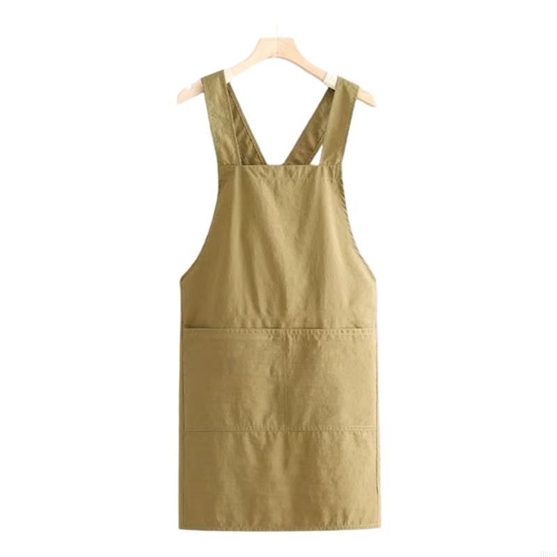 

Waterproof Apron Crossed Back Strap Aprong for Comfort Cooking Home Kitchens Use HX6C хакі