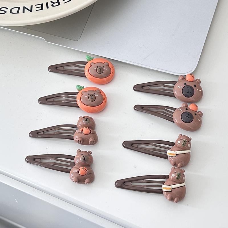 

Заколка для волос «капибара» Kawaii, симпатичная мультяшная заколка-зажим для волос для девочек, милые заколки для волос с боковой челкой, аксессуары для волос A2
