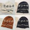 Knitted Beanie Hat For Women With Floral Pattern And Cold Weather Warmth Perfect For Autumn And Winter