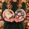 Winter Holiday Crafting Supplies 6 Pcs DIY Christmas Faux Pearl Painting Art Ornaments Kit for Adults, Hanging Decorative Fireplaces Diamond Kits, Gem