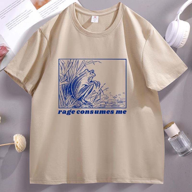 

Rage Consumes Me T Shirt Funny Frog T-shirt Meme Weird Tshirt Trendy Graphic T Shirts Men Women Cotton Short Sleeve Round Neck 5XL різнокольоровий