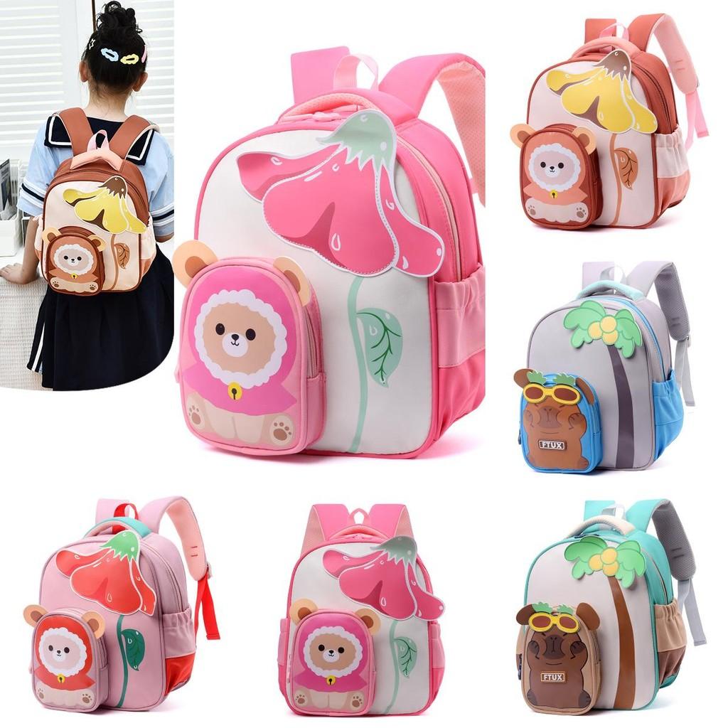 Capybara Preschool Backpack With Padded Shoulder Straps And Animal Print For Kindergarten Age