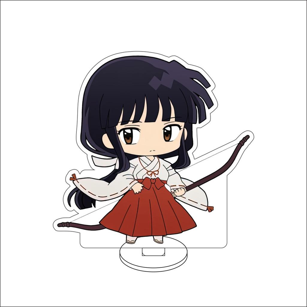 10CM Anime Inuyasha Figure Stand Model Inuyasha/Higurashi Kagome/Miroku/KiraraSesshoumar Cute Desk Decor Standing Sign Gifts